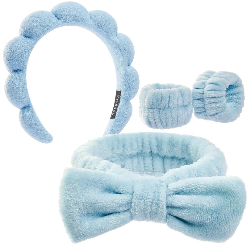 Ztomine Store Headbands for Women - Spa Headband and Wristband Set - Headband for Washing Face,Facial Mask,Makeup and Skin Care,Gifts for Women and Teen Girl Gifts Trendy Stuff - Image 1